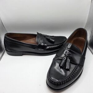 Allen Edmonds Stowe Mens Black Leather Tassel Loafers Dress Shoes 10.5 E 42390
